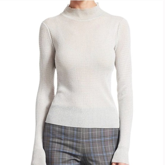 NWT Rag & Bone Raina Turtleneck Sweater in Silver - S with defects - Picture 4 of 13